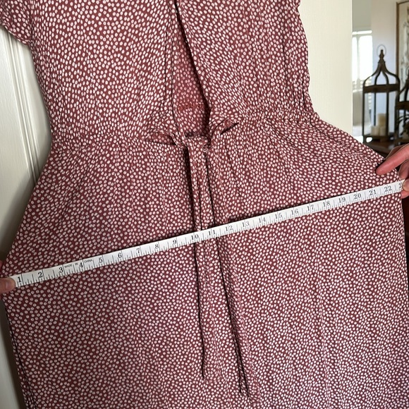 Abercrombie & Fitch Short Sleeve V-Neck Maxi Dress With Tie Waist Flowy Large - Picture 12 of 12